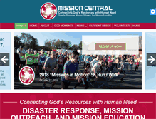 Tablet Screenshot of missioncentral.org